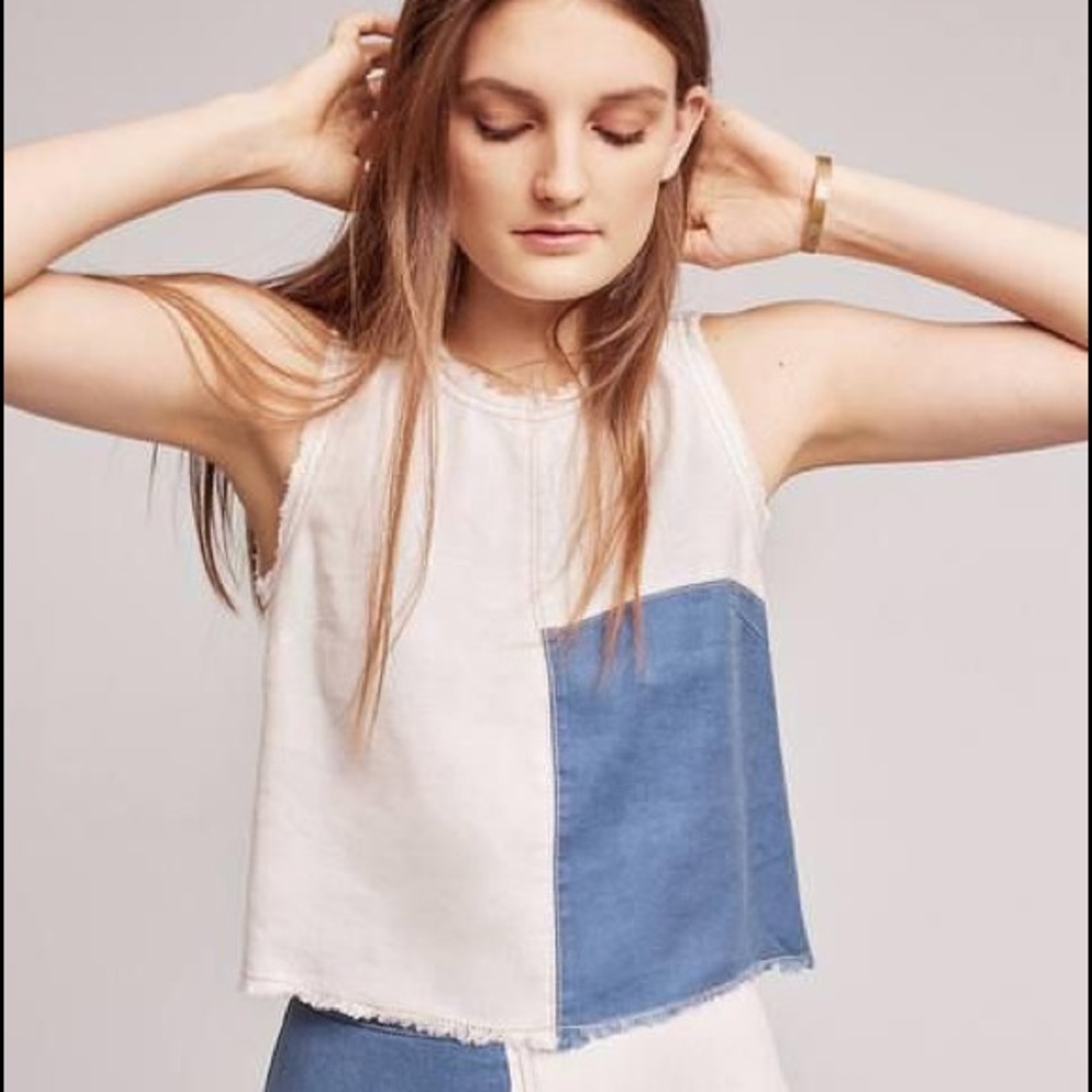 Frida Patchwork Denim Tank